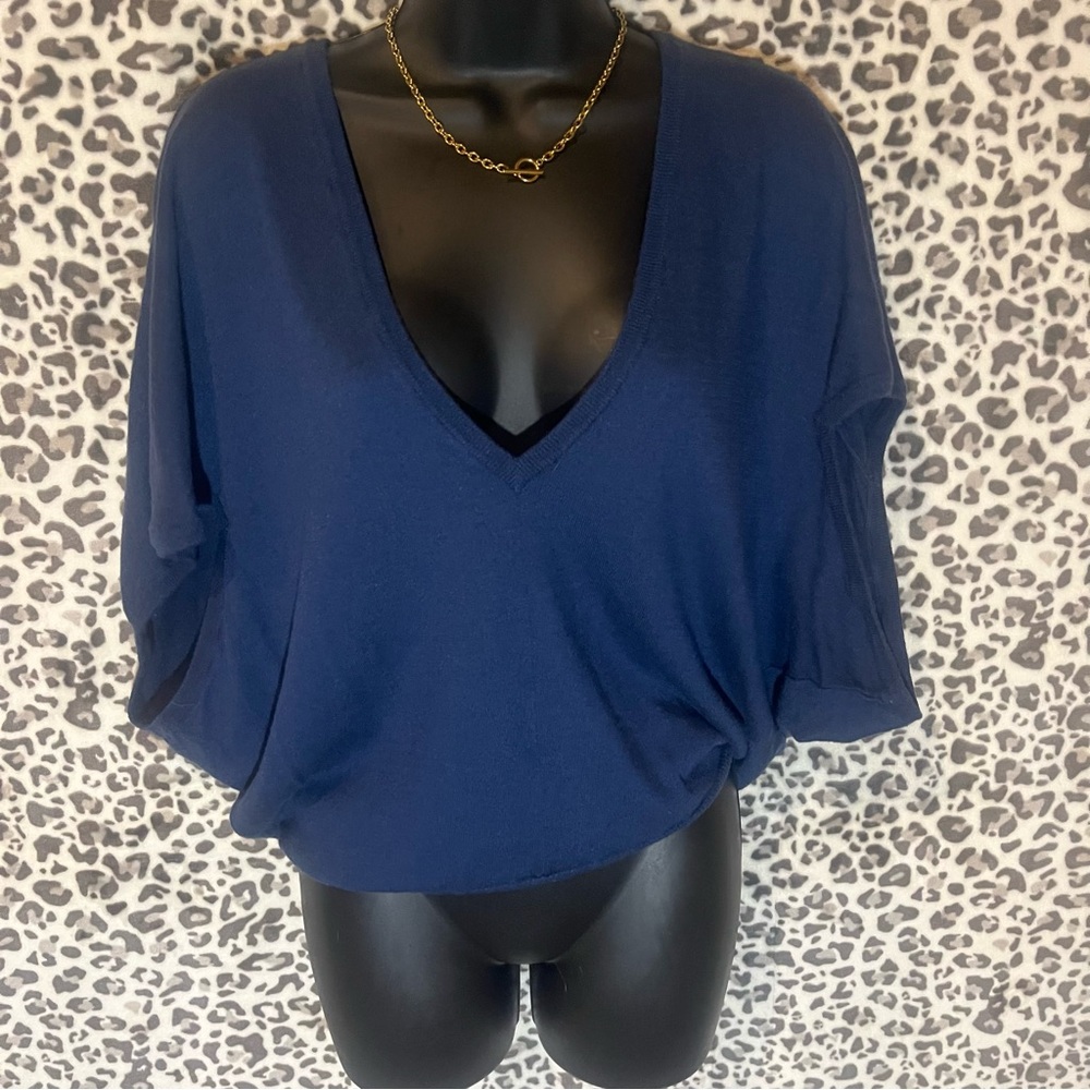 Joie Navy Blue V-Neck Top